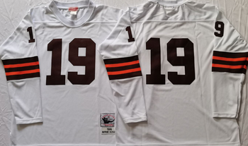 Cleveland browns White #19 KOSAR Mitchell & Ness Football Jersey Retro men women youth size S-6XL