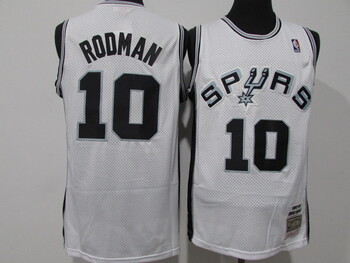 DENNIS RODMAN 1993-94 San Antonio SPURS Mitchell & Ness White SWINGMAN Jersey MEN WOMEN YOUTH S-6XL SIZE
