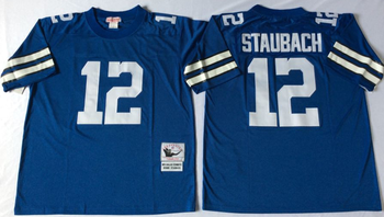Dallas Cowboys Blue #12 Mitchell & Ness Football Jersey Retro men women youth size S-6XL