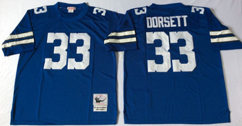 Dallas Cowboys Blue #33 Mitchell & Ness Football Jersey Retro men women youth size S-6XL