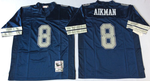 Dallas Cowboys Blue #8 Mitchell & Ness Football Jersey Retro men women youth size S-6XL