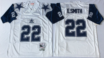 Dallas Cowboys White #22 Mitchell & Ness Football Jersey Retro men women youth size S-6XL