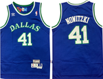 Dallas Mavericks Nowitzki # 41 Blue Shamrock Classic Vintage mesh jersey