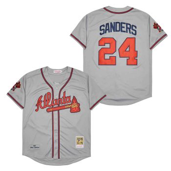 Deion Sanders Atlanta Braves 1992 Mitchell & Ness gray men women youth size S-6XL