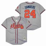 Deion Sanders Atlanta Braves 1992 Mitchell & Ness gray retro men women youth size S-6XL