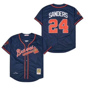 Deion Sanders Atlanta Braves  Mitchell & Ness black retro men women youth size S-6XL