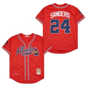 Deion Sanders Atlanta Braves  Mitchell & Ness red men women youth size S-6XL