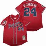 Deion Sanders Atlanta Braves Mitchell & Ness red retro men women youth size S-6XL