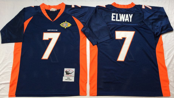 Denver Broncos Blue #7 ELWAY Mitchell & Ness Football Jersey Retro men women youth size S-6XL