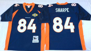 Denver Broncos Blue #84 SHARPE Mitchell & Ness Football Jersey Retro men women youth size S-6XL