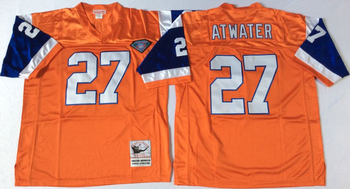 Denver Broncos Orange #27 ATWATER Mitchell & Ness Football Jersey Retro men women youth size S-6XL