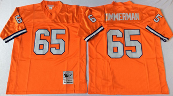 Denver Broncos Orange #65 ZIMMERMAN Mitchell & Ness Football Jersey Retro men women youth size S-6XL