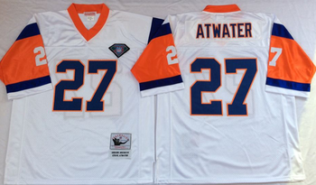 Denver Broncos White #27 ATWATER Mitchell & Ness Football Jersey Retro men women youth size S-6XL