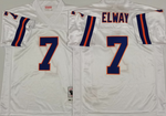Denver Broncos White #7 ELWAY Mitchell & Ness Football Jersey Retro men women youth size S-6XL