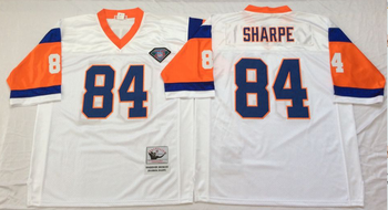 Denver Broncos White #84 SHARPE Mitchell & Ness Football Jersey Retro men women youth size S-6XL