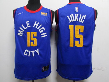 Denver Nuggets #15  Nikola Jokic stitched basketball jersey blue2 MEN WOMEN YOUTH S-6XL SIZE