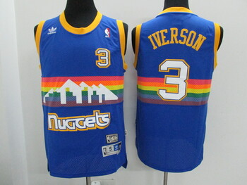 Denver Nuggets  #3 Allen Iverson stitched retro basketball jersey MEN WOMEN YOUTH S-6XL SIZE