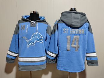 Detroit Lions 14# Amon-Ra St. Brown stitched hoodie MEN WOMEN YOUTH S-6XL SIZE