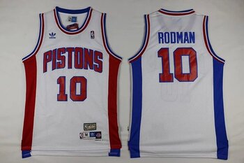 Detroit Pistons #10 Dennis Rodman stitched  basketball retro jersey white MEN WOMEN YOUTH S-6XL SIZE