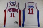 Detroit Pistons #11 Isiah Thomas stitched basketball retro jersey-white