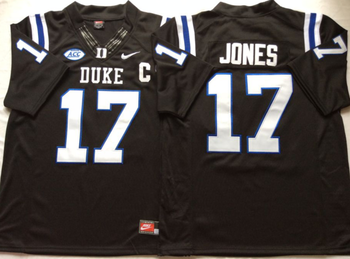 Duke Blue Devils Black 17 JONES Football Jersey MEN WOMEN YOUTH S-6XL SIZE