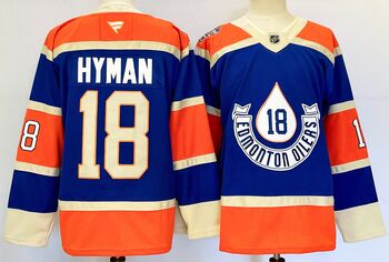 Edmonton Oilers #18 Zach Hyman stitched hockey jersey-blue MEN WOMEN YOUTH S-6XL SIZE