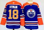 Edmonton Oilers #18 Zach Hyman stitched hockey jersey-blue2 MEN WOMEN YOUTH S-6XL SIZE