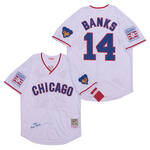 Ernie Banks Chicago Cubs Jersey Cooperstown Collection Majestic 1968 White men women youth size S-6XL