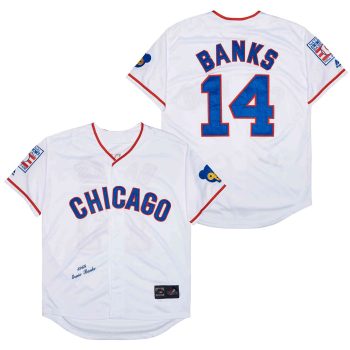 Ernie Banks Chicago Cubs Jersey Cooperstown Collection Majestic 1968 White men women youth size S-6XL