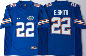 Florida Gators Blue 22 E.SMITH Football Jersey MEN WOMEN YOUTH S-6XL SIZE