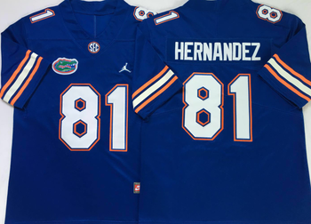 Florida Gators Blue 81 HERNANDEZ Football Jersey MEN WOMEN YOUTH S-6XL SIZE