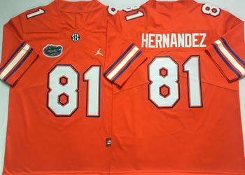 Florida Gators Orange 81 HERNANDEZ Football Jersey MEN WOMEN YOUTH S-6XL SIZE