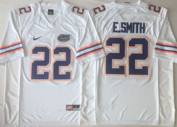 Florida Gators White 22 E.SMITH Football Jersey MEN WOMEN YOUTH S-6XL SIZE