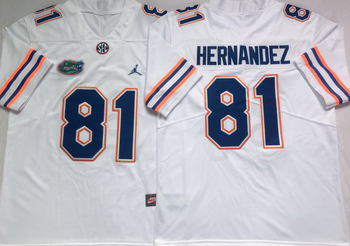 Florida Gators White 81 HERNANDEZ Football Jersey MEN WOMEN YOUTH S-6XL SIZE