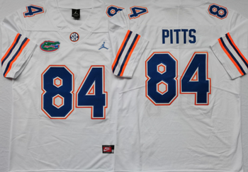 Florida Gators White 84 PITTS Football Jersey MEN WOMEN YOUTH S-6XL SIZE