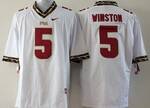 Florida State Seminoles #5 Jameis Winston white Football Jersey MEN WOMEN YOUTH S-6XL SIZE