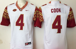 Florida State Seminoles White #4 COOK