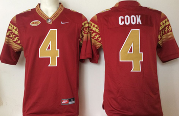 Florida State Seminoles red #4 COOK Football Jersey MEN WOMEN YOUTH S-6XL SIZE