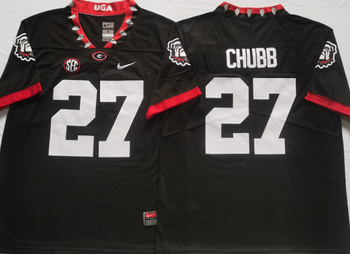 Georgia Bulldogs Black 27 CHUBB Football Jersey MEN WOMEN YOUTH S-6XL SIZE