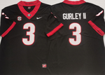 Georgia Bulldogs Black 3 GURLEY II Football Jersey MEN WOMEN YOUTH S-6XL SIZE