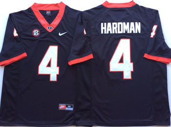 Georgia Bulldogs Black 4 HARDMAN Football Jersey MEN WOMEN YOUTH S-6XL SIZE