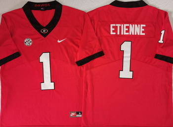 Georgia Bulldogs Red 1 ETIENNE Football Jersey MEN WOMEN YOUTH S-6XL SIZE