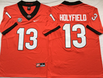 Georgia Bulldogs Red 13 HOLYFIELD Football Jersey MEN WOMEN YOUTH S-6XL SIZE