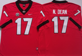 Georgia Bulldogs Red 17 Nakobe Dean Football Jersey MEN WOMEN YOUTH S-6XL SIZE