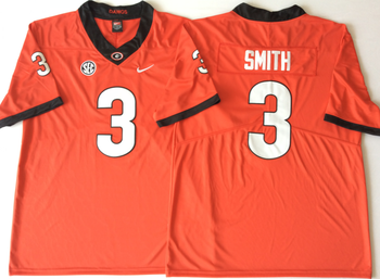 Georgia Bulldogs Red 3 SMITH Football Jersey MEN WOMEN YOUTH S-6XL SIZE