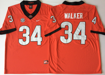 Georgia Bulldogs Red34 WALKER Football Jersey MEN WOMEN YOUTH S-6XL SIZE