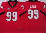 Georgia Bulldogs Red 99 DAVIS Football Jersey MEN WOMEN YOUTH S-6XL SIZE