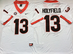 Georgia Bulldogs White 13 HOLYFIELD Football Jersey MEN WOMEN YOUTH S-6XL SIZE