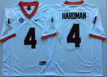 Georgia Bulldogs White 4 HARDMAN Football Jersey MEN WOMEN YOUTH S-6XL SIZE