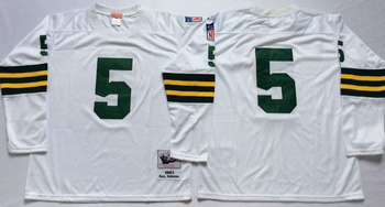 Green bay packers #5 White NO NAME Mitchell & Ness Football Jersey Retro men women youth size S-6XL